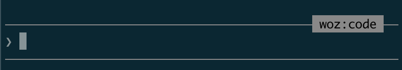 woz:code badge shown in Claude Code text input